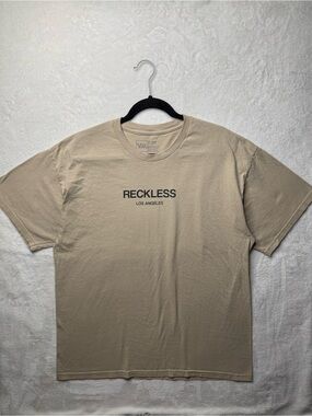 Reckless Los Angeles Short Sleeve Crewneck T-Shirt - Beige